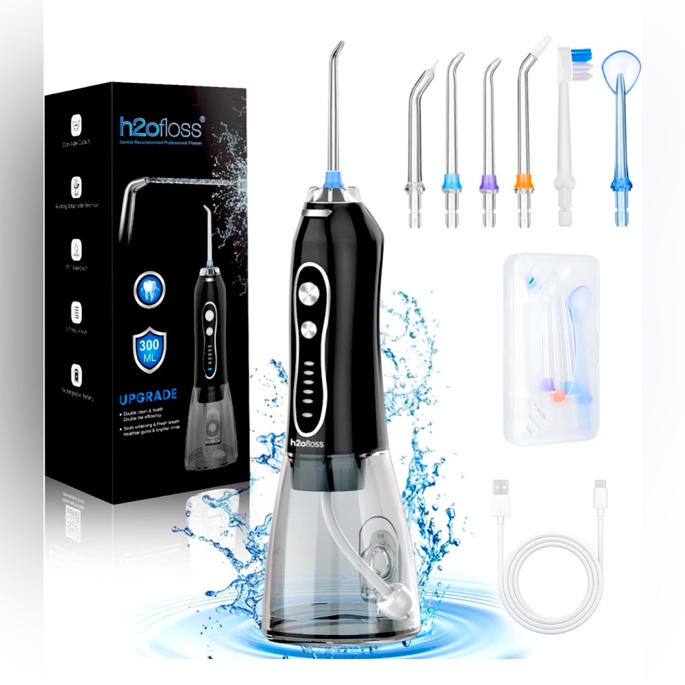 H2O Dental Flosser Teeth, 5 Modes Rechargeable Waterproof Orthopedic Cleaner